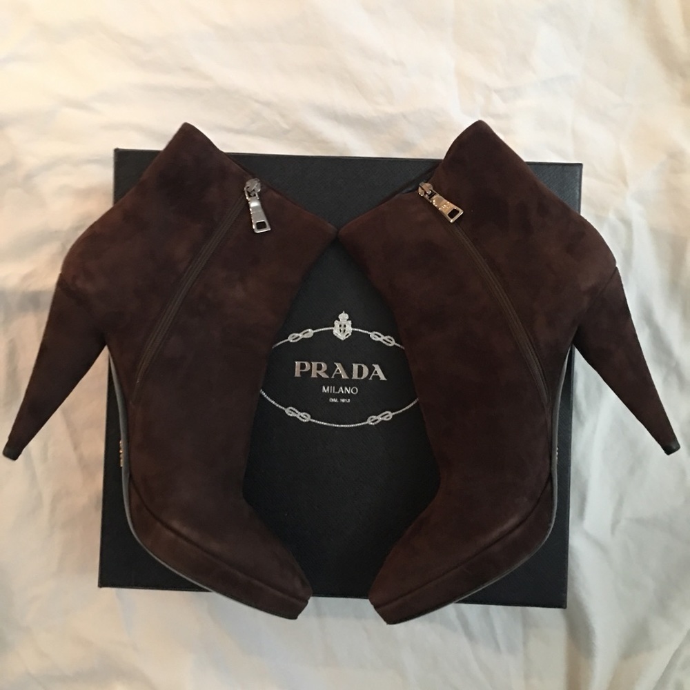 Prada side zip ankle boots